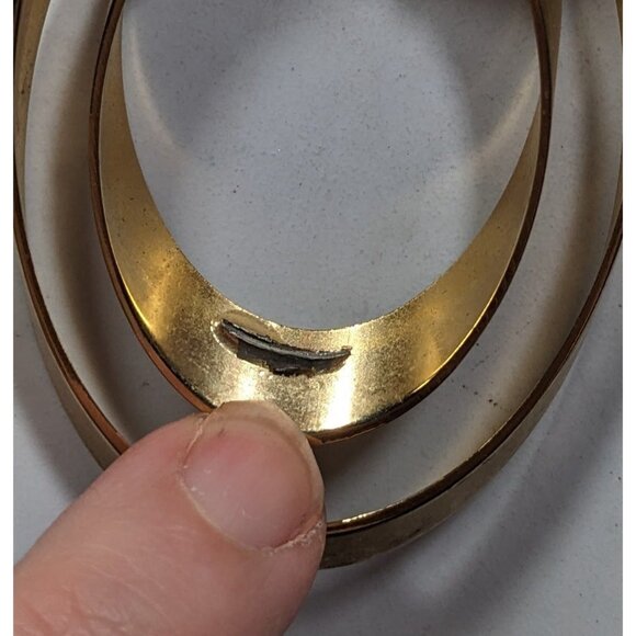 Vintage Modernist Open Oval Gold Tone Necklace - Picture 6 of 8